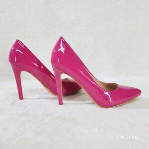 Glam Fuchsia Hot Pink Patent High Heel Stiletto Shoes Pumps